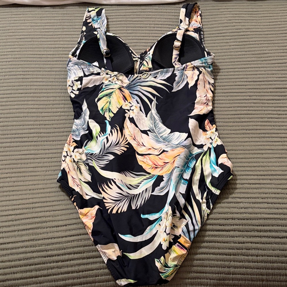 Jantzen Black Tropical Print One Piece Swimsuit - Picture 4 of 4